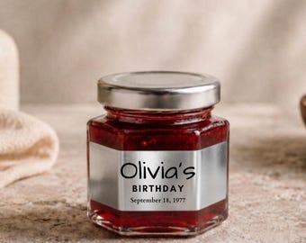 Personalized Honey Jar Wedding Favor, Custom Baby Shower Favors, Mini Strawberry Jam Jar, Bridal Shower Gift, Birthday Party, Edible Gifts