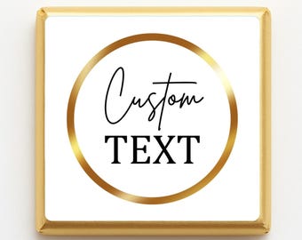 Custom Chocolate Favors, Your Own Text, Chocolate Gifts, Luxury Event & Elegant Wedding Treats, Personalized Print, Add Business Logo, Brand