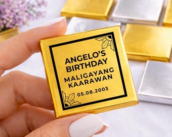 Personalized Birthday Chocolate Favors, Filipino Birthday Chocolate Favors, Maligayang Kaarawan Party Favors, Custom Filipino Candy Gifts