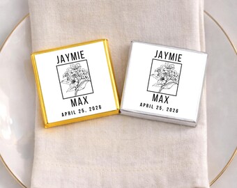 Custom Initial Chocolate Favors, Personalized Birthday Party Favors for Guests, Minimalist Wedding Table Decor, Bulk Modern Baby Shower Gift