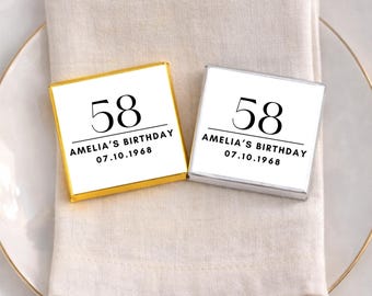 Custom Birthday Chocolate Favors, Birthday Party Chocolate Favours, Birthday Personalized Chocolate Favors, Birthday Table Decor,Edible Gift