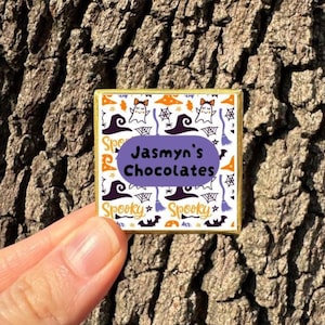 Halloween Chocolate Favors, Custom Text, Customized Chocolates,Spooky, Ghost, Witch, Party Edible,Halloween Office Gifts, Company Logo Candy