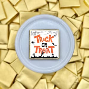 Trick or Treat Halloween Chocolates, Spooky Candy Favors, Handmade Treats, Custom Party Gift, Ghost & Bat, Funny Chocolate, Candy Box Treats