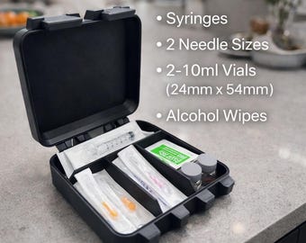 10ml Vial Case – Compact 2-Slot HRT TRT Organizer with Syringe Storage
