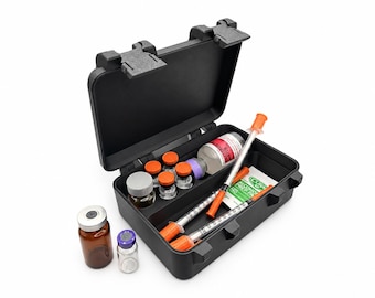 Compact 10ml and 3ml Vial Storage Case with Syringe and BAC Water Compartments