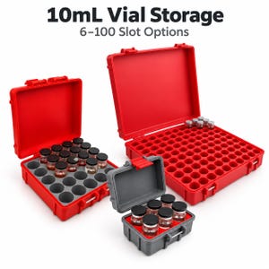 10ml Vial Storage Case – Peptide, TRT & HRT Organizer, 6–100 Slots