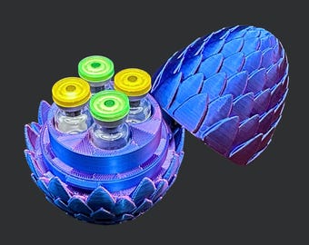 Dragon Egg 3ml Vial Holder – 4 Slot Compact Organizer with Secure Shell