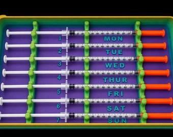 7-Slot Prefilled Syringe Storage Case, Weekly Organizer with MON–SUN Day Labels