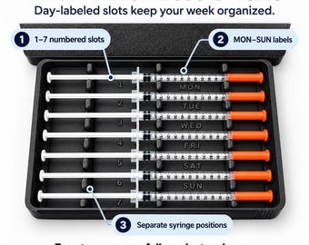7 Day Prefilled Syringe Storage Case – Weekly 1ml Syringe Holder