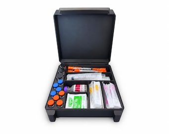Vial Storage Case for Three 10ml and Eight 3ml Vials, Syringes and Supplies