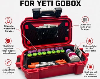 Peptide Vial Insert Compatible with YETI GoBox 1 – 16 x 3ml Vials
