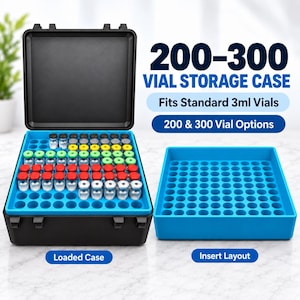 200–300 Vial Storage Case – 3ml Peptide Vial Organizer