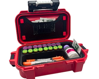 Vial Organizer Insert for YETI GoBox 1 - Holds 16 Vials, Syringes, Bac Water