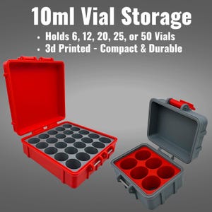 10ml Vial Storage Case – GLP-1, Peptide, TRT & HRT Organizer (6–100 Slot Options)