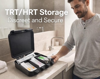 10ml Vial Travel Case – Compact 2-Slot HRT TRT Organizer with Syringe Storage