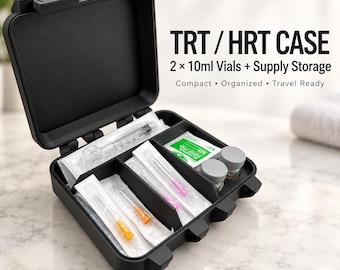 TRT Case for 2 10ml Vials – HRT Organizer with Syringe Storage