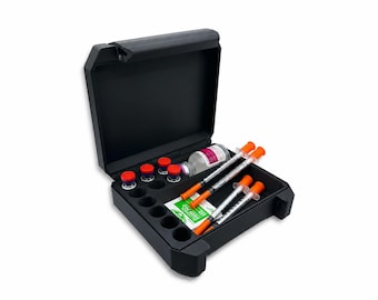 10-Slot 3ml Vial Storage Case with Syringe Compartment and BAC Water Holder