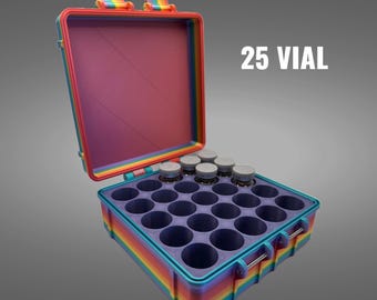 3D Printed 10ml Vial Storage Case: Compact TRT Organizer, 25 Vial Count