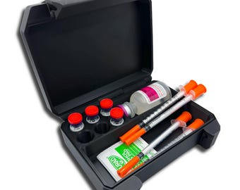 3ml Vial Storage Case – 6 Slot GLP-1 Organizer with Syringe and BAC Water Holder