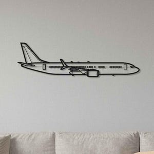 Boeing 737 Max Side Metal Silhouette | Premium Metal Aircraft Wall Art for Home or Office Decor