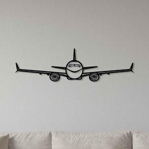 Boeing 737 Max Front Metal Silhouette | Premium Metal Aircraft Wall Art for Home or Office Decor