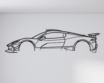 MC20 Lateral / Arte de pared de metal premium para coche para decoración del hogar o la oficina