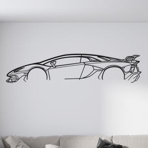 Aventador SVJ | Premium Metall Auto Wandkunst für Haus oder Büro Dekor