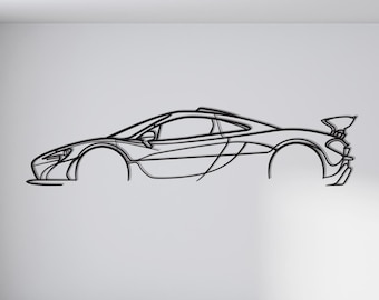 P1 / Arte mural de metal premium con forma de coche para decoración del hogar o la oficina