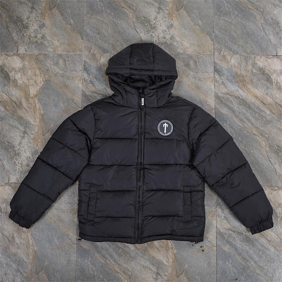 TRAPSTAR ブラック パファージャケット激安 トラップスター アイアンゲート フード付き パファー ジャケット
