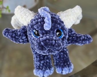 Handmade crochet baby dragon plushie