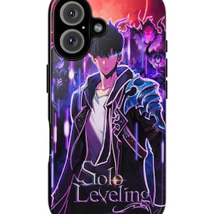 Phone Case Solo Leveling Manhwa/Anime Sung Jinwoo Shadow Monarch, Beru & Igris, Fans, and lovers. Cover for iPhone and Samsung Galaxy models