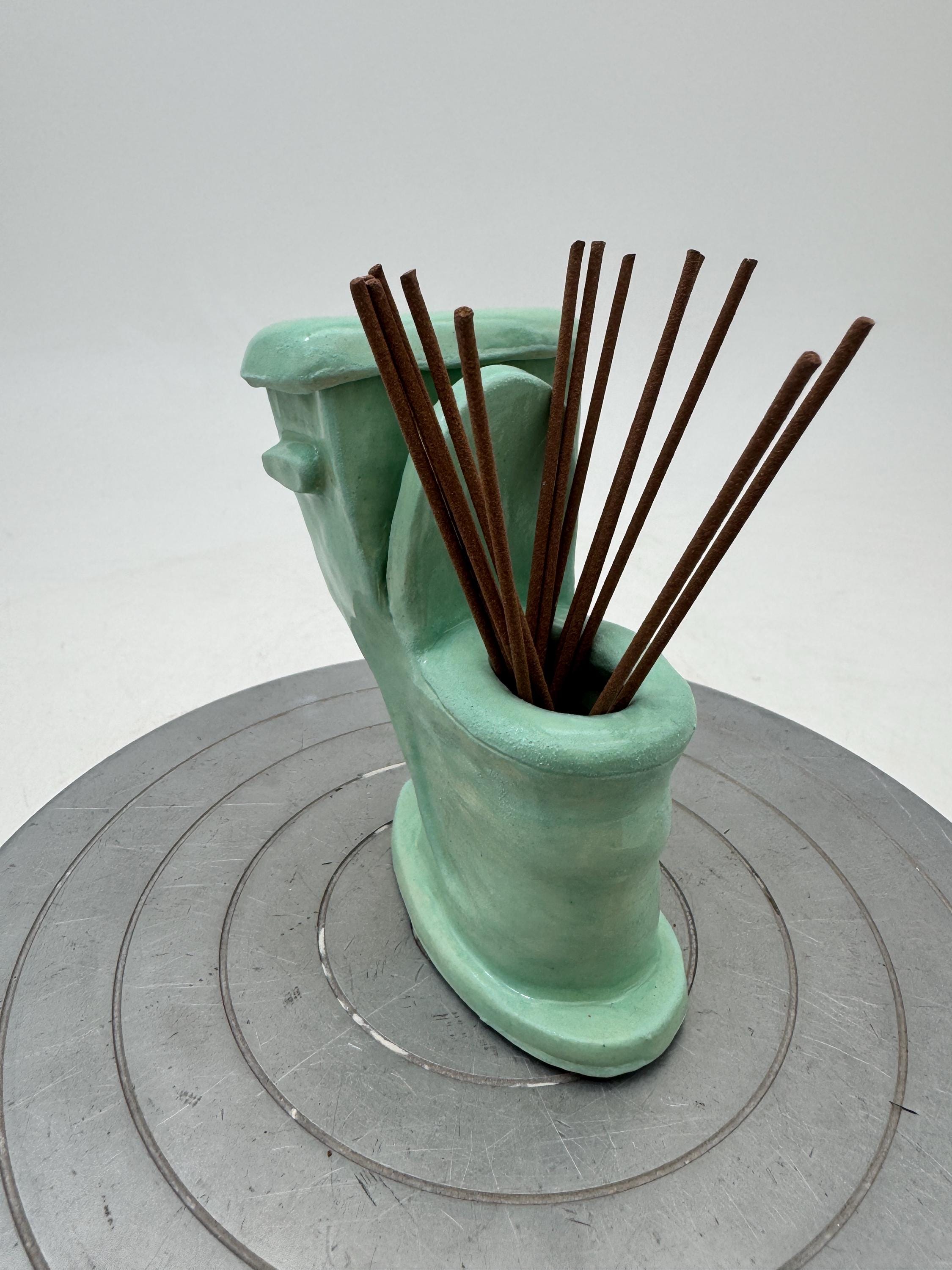 【良好品】 Toilet Blue Light Incense Ceramic Burner, Incense Holder, その他