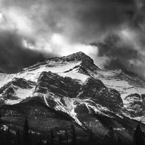 Banff, Alberta Black and White Photography of Lake Louise.