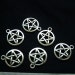 Destash (8) Pentagram Star Charms - for pendants, jewelry making, crafts, scrapbooking, halloween, witch
