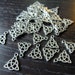 Destash (6) Celtic Knot Triangle Trinity Charms - for pendants, jewelry making, crafts, scrapbooking
