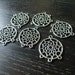 Destash (6) Aboriginal Indian Dream Catcher Charms silver plate connector - for pendants, jewelry making, crafts, scrapbooking