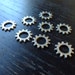 Destash (8) Gear Connectors Charms steampunk machine small - for pendants, jewelry making, crafts, scrapbooking, steampunk