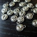 Destash (12) Small Yin Yang Symbol Charms - for pendants, jewelry making, crafts, scrapbooking