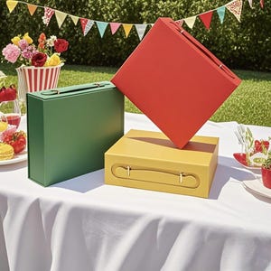Custom Magnetic Gift Box with Leather Handle