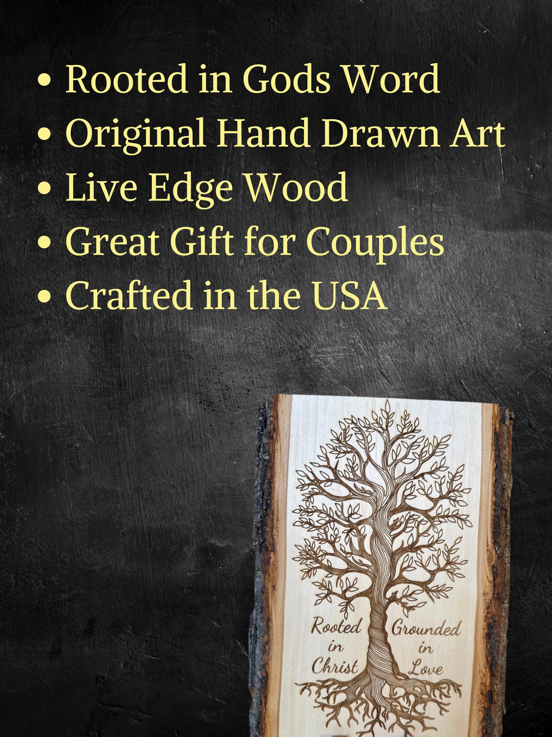 Rooted Sign Rooted in Christ Tree of Life Sign – Christian Wood Wall Art | Handmade ...