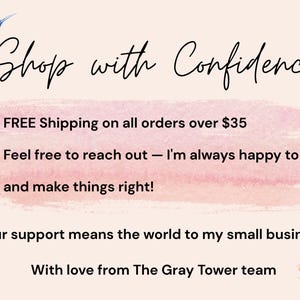 K&ouml;nnte beinhalten: Digitale Grafik mit dem Text "Shop with Confidence" und einem Aquarell-Kolibri. Der Text enth&auml;lt auch "KOSTENLOSER Versand" und eine Nachricht &uuml;ber den Kundensupport. Der Hintergrund ist ein zartes Rosa.