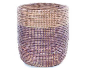 Lavender & Purple Colorblock Basket: Wolof Weave, Fair Trade Decor