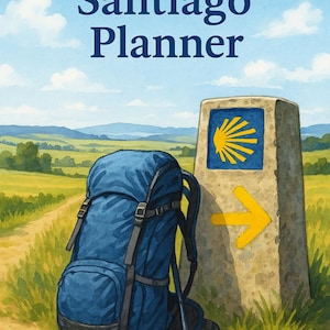 Planejador do Caminho de Santiago | Diário do Caminho para Imprimir e Lista de Bagagem | Download Digital de 25 Páginas para Peregrinos | Preparação e Reflexão para a Viagem