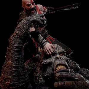 Kratos Vs Olge - God Of War figure/Statue /Pla/Sla/3D Printed ,Painted,action figure,collectibles