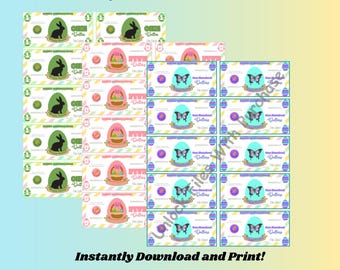 Easter Play Money Easter Hunt Bunny Bucks Printable Easter Dollar Bill Easter Egg Filler Easter Coupons DIY Easter Coupons