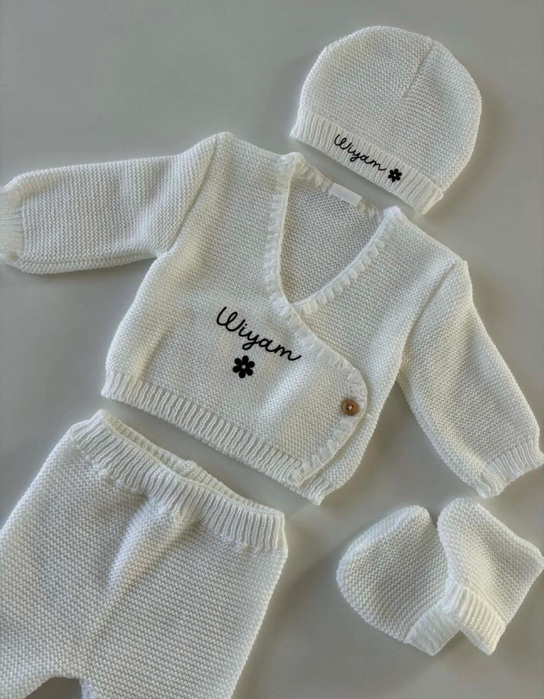 Personalisiertes Strickset für Neugeborene Bild 3