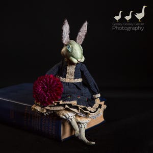 OOAK Mrs. Rabbit Art Doll: Handmade Textile Bunny Sculpture