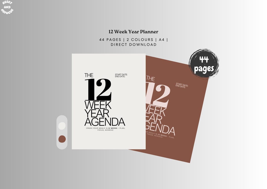 12 Week Year Digital Planner PDF | Goodnotes and Notability | Goal and ...