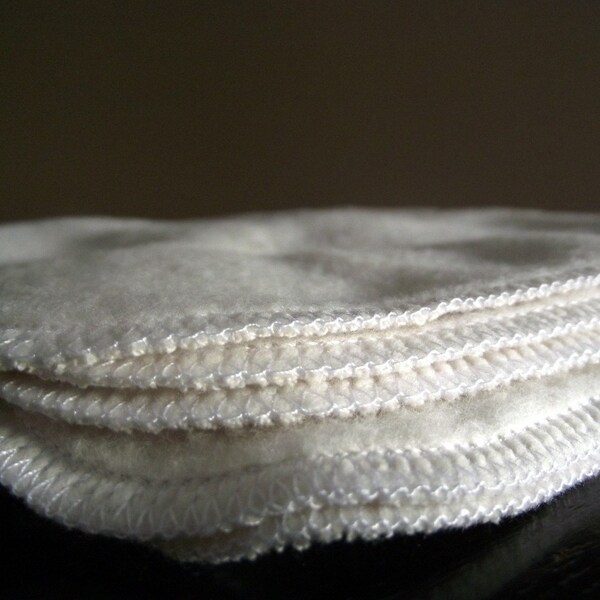 30 Super  Soft, Thick &  Large Natural  Cotton Fleece Reusable Baby Wipes