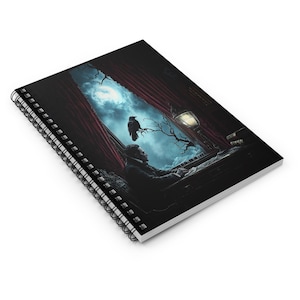 Mystical Raven Spiral Notebook - Perfect for Writers, Dreamers, Journaling, Gift, Halloween Decor, Dark Academia, Edgar Allen Poe, The Raven